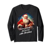 Make Christmas Great Again - Trump Santa Funny Graphic Maglia a Manica