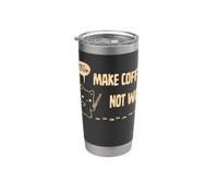 Make Coffee Not War - Simpatico amante dei gatti e del caffè - TFS Bicchiere termico in acciaio inox doppia parete