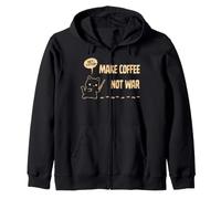 Make Coffee Not War - Simpatico Amante dei Gatti e del caffè - TFS Felpa con Cappuccio