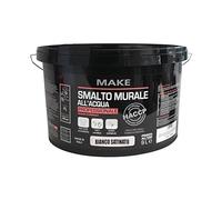 MAKE DESIGN FOR YOU | Smalto Murale Super Resistente, 9 litri, Bianco Satinato, Base Acqua. Crea una Superficie Compatta, Priva di Porosità e Anti-Polvere. Prodotto Certificato HACCP, Made in Italy.