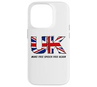 Make Free Speech Free Again: UK Flag Conservative Custodia per iPhone 14 Pro