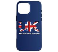 Make Free Speech Free Again: UK Flag Conservative Custodia per iPhone 16 Pro Max