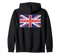 Make Free Speech Free Again: UK Flag Conservative Felpa con Cappuccio