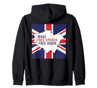 Make Free Speech Free Again: UK Flag Conservative Felpa con Cappuccio