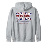 Make Free Speech Free Again: UK Flag Conservative Grunge Felpa con Cappuccio