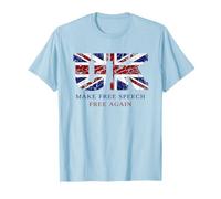 Make Free Speech Free Again: UK Flag Conservative Grunge Maglietta
