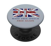 Make Free Speech Free Again: UK Flag Conservative Grunge PopSockets PopGrip Adesivo