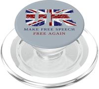 Make Free Speech Free Again: UK Flag Conservative Grunge PopSockets PopGrip per MagSafe