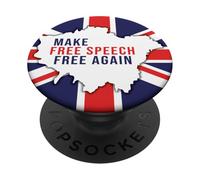 Make Free Speech Free Again: UK Flag Conservative PopSockets PopGrip Adesivo