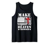 Make Heaven Crowded Christian Cross American Flag Patriotic Canotta