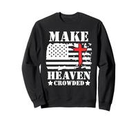 Make Heaven Crowded Christian Cross American Flag Patriotic Felpa