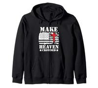 Make Heaven Crowded Christian Cross American Flag Patriotic Felpa con Cappuccio
