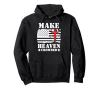 Make Heaven Crowded Christian Cross American Flag Patriotic Felpa con Cappuccio