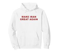 Make Iran Great Again - Minimal Text White & Red Felpa con Cappuccio
