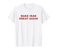 Make Iran Great Again - Minimal Text White & Red Maglietta
