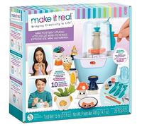Make It Real 1465 Tornio per Mini Ceramiche - Kit Creativo con Argilla Autodurente - 3 Modalità di Lavoro da Principiante e Esperto - Per Bambini 8+