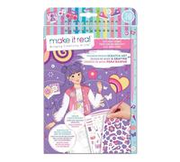 Make It Real: Design alla Moda Scratch Art: Groovy Vibes - Scratch to Reveal Fashion & Accessori, Pagine da colorare e Foglio di Adesivi, Ragazze e Bambini età 8+