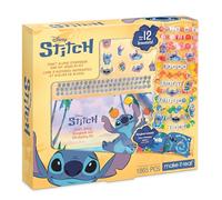 Make It Real: Disney Stitch - Craft Along Storybook e kit di gioielli fai da te, 1865 pezzi, design e crea 12 braccialetti ABC e perline, Tween-Girls-Kids 6+