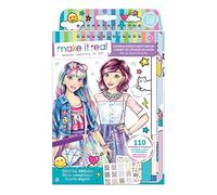 Make It Real - Fashion Design Sketchbook: Digital Dream. Inspirational Fashion Design Coloring Book for Girls. Includes Sketchbook, Stencils, Puffy Stickers, Foil Stickers, And Fashion Design Guide