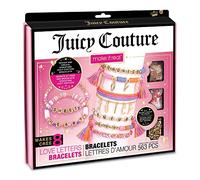 Make It Real Kit di bracciali fai da te Juicy Couture con lettere d’amore - Kit di gioielli fai da te per bambini - Kit di gioielli fai da te per bambine - Braccialetti dell’amicizia con perline piatte di argilla - Regali per bambine