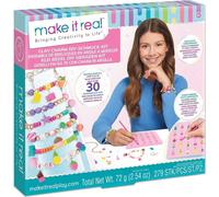 Make It Real 1422 Kit Gioielli Fai da Te con Charm in Argilla - 9 Colori, 25 Stampi, Accessori Completi - Crea Braccialetti, Collane e Spille - Bambine 8+ Anni - Idea Regalo Creativa