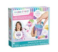 Make It Real: Party Nails - Set di unghie fai da te per decorare 500 unghie, 5 penne glitterate pulite, interpolazioni, ragazze e bambini dai 8 anni in su