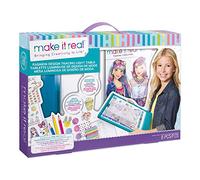 Make It Real Set da disegno Mega con lavagnetta luminosa per bambini- Il kit da stilista include matite colorate, blocco da disegno, stencil, adesivi e una guida per realizzare i modelli - lavoretti creativi per bambini!