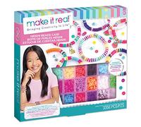 Make It Real Set di perline per la creazione di gioielli con perline Heishi, ciondoli in argento e custodia - Ottimo per i braccialetti dell'amicizia - Arti e mestieri Età 8+