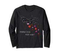 Make Love Not War Aereo Cuore Pace Stop Wars Pacifist Maglia a Manica