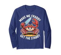 Make Me Crabby Get The Stabby, Divertente Disegno a Forma di Granchio Estivo Maglia a Manica