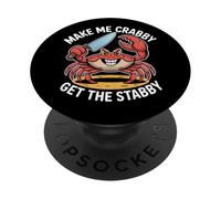 Make Me Crabby Get The Stabby, divertente disegno a forma di granchio estivo PopSockets PopGrip Adesivo