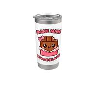 Make Mine Chocolate Kawaii Carino Barretta di cioccolato Bicchiere termico in acciaio inox doppia parete
