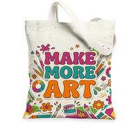 Make More Art - Borsa in tela con citazione motivazionale per pennelli, 33