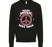 Make Musica Non Guerra Pace Hippy Rock contro la Guerra Bambini Felpa Maglione