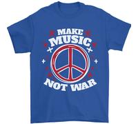 Make Musica Non Guerra Pace Hippy Rock contro la Guerra Uomo T-Shirt 100% Cotone