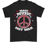 Make Musica Non Guerra Pace Hippy Rock contro la Guerra Uomo T-Shirt 100% Cotone