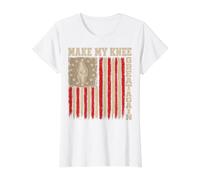 Make My Knee Great Again - Knee Surgery Replacement Recovery Maglietta con Stampa Grafica Economica, Donna, Bianco, XL