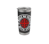 Make No Peace with Evil Knight Templar Jerusalem Cross Art Bicchiere termico in acciaio inox doppia parete