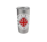 Make No Peace with Evil Knight Templar Jerusalem Cross Art Bicchiere termico in acciaio inox doppia parete