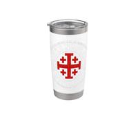 Make No Peace with Evil Knight Templar Jerusalem Cross Art Bicchiere termico in acciaio inox doppia parete
