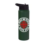 Make No Peace with Evil Knight Templar Jerusalem Cross Art Stainless Steel Insulated Water Bottle