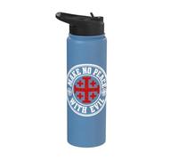 Make No Peace with Evil Knight Templar Jerusalem Cross Art Stainless Steel Insulated Water Bottle