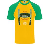 Make Oktoberfest Great Again Divertente Birra DA UOMO S/S Baseball T-Shirt