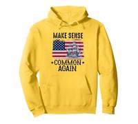 Make Sense Common Again Politica Divertente dicendo Bandiera Americana Felpa con Cappuccio