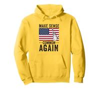 Make Sense Common Again Politica Divertente dicendo Bandiera Americana Felpa con Cappuccio