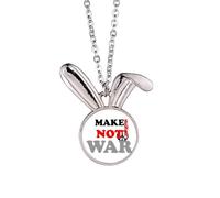Make sense not war love peworld - Collana con ciondolo a forma di coniglietto, idea regalo