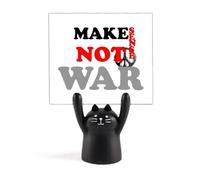 Make Sense not war Love peworld - Supporto per memo a forma di gatto nero