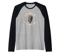 Make Some Noise Radio AM/FM Retro Mic Design Musica Vintage Maglia con Maniche Raglan