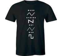 Make Synth Not War Sign Synthesiser Analogue Retro Roland Men T-Shirt Graphic Mens Cotton Casual Black Tee Shirt L