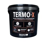 MAKE Termo X | Pittura Termica, Termoisolante, Anti-Condensa, Antimuffa Interni 10 L - 60 m2 - Bianco Isolante Traspirante per Pareti Umide, Bagni, Cucine, con perle di vetro 3M e Ioni d’Argento